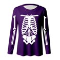 thumbnail image 5 of WhouRiu Girls Halloween Skeleton Graphic Tees Long Sleeve Crew Neck Tshirt Fall T Shirts 3-14 Years, 5 of 5