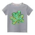 thumbnail image 1 of Qiopertar Haut à Manches Courtes Imprimé Col Rond Mignon Mode pour Enfants Garçons Filles en Solde à Moins de 5$ en Solde, 1 of 3