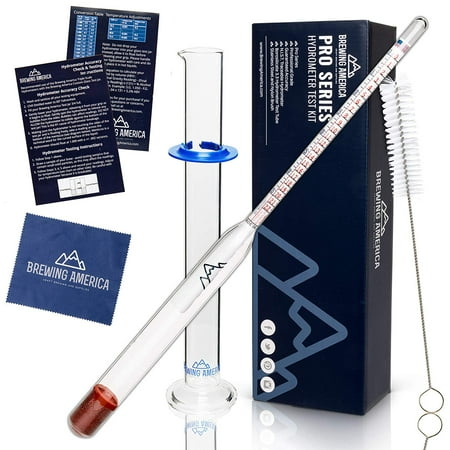 

Specific Gravity Hydrometer Test Kit American-made ABV Tester With Borosilicate Glass Test Tube Jar