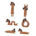 thumbnail image 2 of 6 figuras de perro salchicha para de ordenador, decoración de resina con dibujos animados divertidos, adorno para coche para estantería., 2 of 8