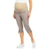 Maternity Times Two Overbelly Capri Poplin Pants - Available in Plus Sizes