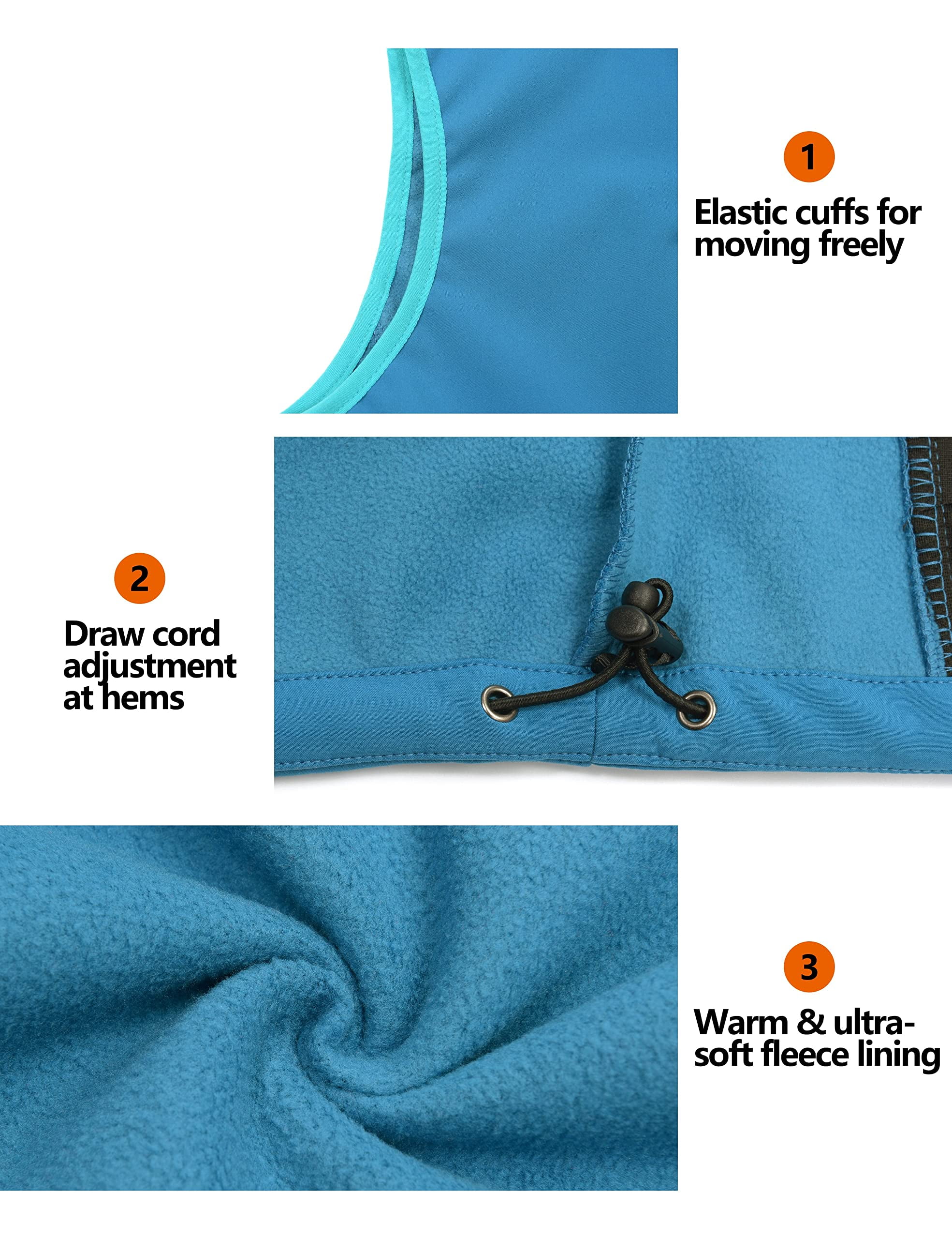 Little Donkey Andy Women's Lightweight Fleece lined Softshell Vest Windproof Sleeveless Jacket for Hiking Travel Golf Swedish Blue S