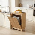 thumbnail image 2 of Conate Kitchen Tilt Out Trash Can Cabinet, Farmhouse 13 Gallon Hidden Garbage Bin Storage Cabinet with Odour Control, Natural, 2 of 8