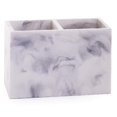 thumbnail image 1 of BINO | Organizador multiusos de 2 compartimentos – Elegante soporte para brochas de maquillaje y cepillos de dientes para baño y tocador | Accesorios elegantes de mármol para la organización, 1 of 3