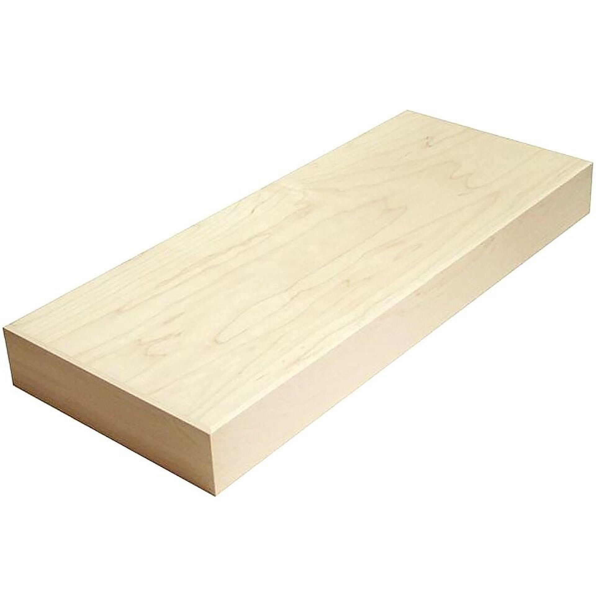 Omega National 48” x 10” Unfinished Maple Floating Shelf, 60 lb Capacity
