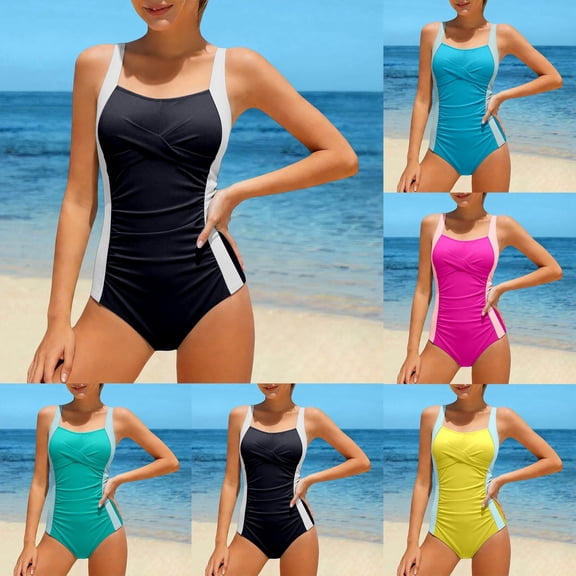 Gunia Swimsuits For Girls Retro Ruffle Adjustable Straps With Removable Soft Cup Inserts Summer Bathing Suit Girls' Swimwear For Holiday Beach Pool 7-16 Years