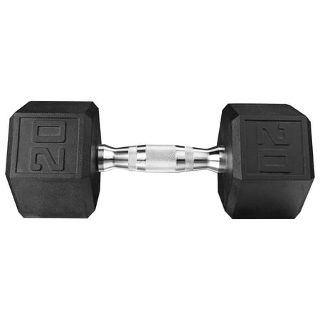 Athletic Works 20lb Hex Dumbbell, Single Weight, Black