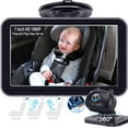 thumbnail image 1 of DoHonest Cámara para automóvil de bebé de 7 pulgadas: USB Plug and Play Fácil configuración Cámara giratoria de 360 ​​grados para el asiento trasero Dos niños HD 1080P Cámara para el asiento del autom, 1 of 5