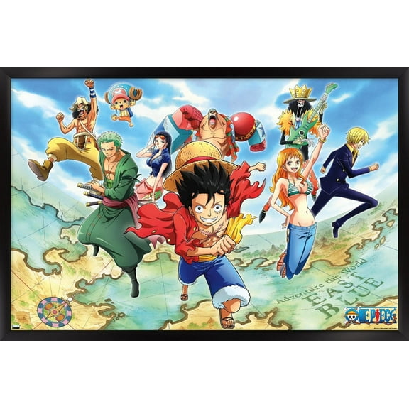 One Piece: Fishman Island - Crew East Blue Wall Poster, 14.725" x 22.375" Framed