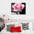 thumbnail image 4 of COMIO Pink Rose Flower Decor Wall Art Floral Paintings Prints Black and White Canvas Decoration for Bathroom Bedroom, 4 of 4