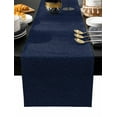 thumbnail image 2 of Solid Dark Blue Cotton Linen Table Runner 18 x 72 inch Minimalism Abstract Denim Texture Non-slip Rectangular Dining Table Decor for Wedding Party Holiday Dinner, 2 of 8