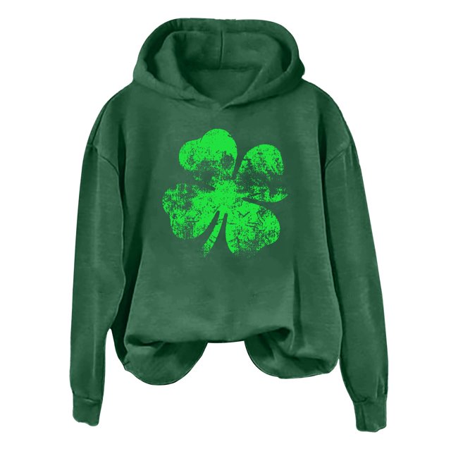 WZXFASHION Print St. Pa’S Day Personality Hooded Sweatshirt Sale Clearance 2025 designer pullover sweater