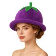 thumbnail image 5 of OOOUM Plush Funny Hat For Adults Fruits Shape Scalloped Brim Party Hat Holiday Gathering Festive Plush Hat Purple, 5 of 6