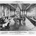 thumbnail image 1 of Póster de Barber Shop 1890 con vista interior de la peluquería en el Palmer House Hotel Chicago Illinois en un anuncio de litografía americana C1890 para JB Williams Shaving Soap (24 x 36), 1 of 5