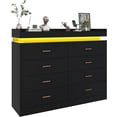 thumbnail image 7 of ANPOO 8 Drawer Dresser with Charging Station and LED Lights, Modern Wood Dresser with Wide Drawers and Metal Handles for Bedroom, Living Room, 7 of 7