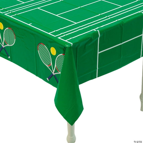 108" x 54" Tennis Party Rectangle Disposable Plastic Tablecloth