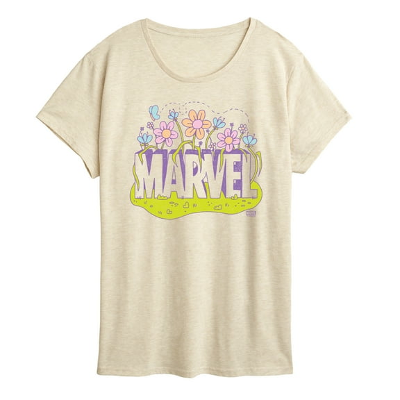 Marvel - Logo Florals - Women's Short Sleeve Graphic T-Shirt