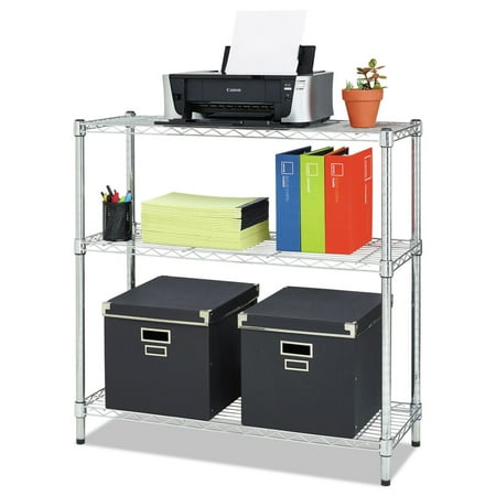 Residential Wire Shelving Three-Shelf 36w x 14d x 36h Silver