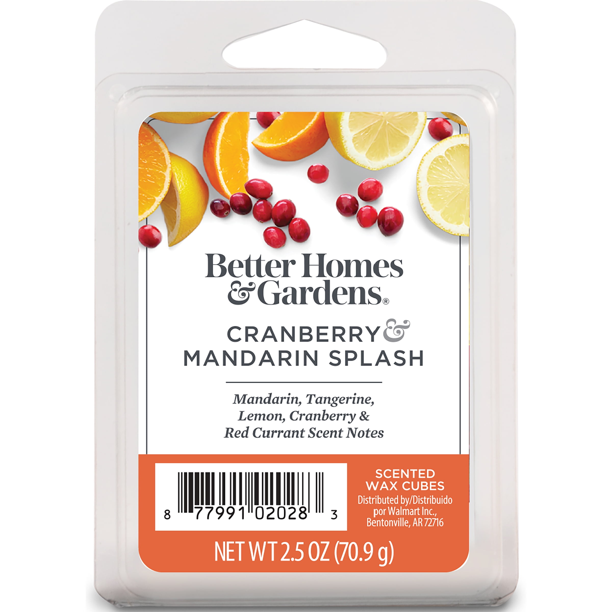 Cranberry Mandarin Splash Scented Wax Melts, Better Homes & Gardens, 2.5 oz (1-Pack)