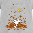 thumbnail image 2 of Peanuts - Snoopy & Woodstock Leaves - Youth Girls Fitted Short Sleeve T-Shirt, 2 of 5