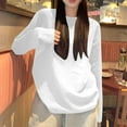 thumbnail image 3 of Felirenzacia Women's Solid Color Long-sleeved Round-neck Pullover Casual Blouse, 3 of 3