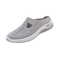 thumbnail image 2 of BRGZLK Women Slip On Shoes Fashion Versatile Closed Toe Breathable Mesh Walking Shoes Summer Trendy Lightweight Comfortable Plus Size Mule Gray 7, 2 of 5