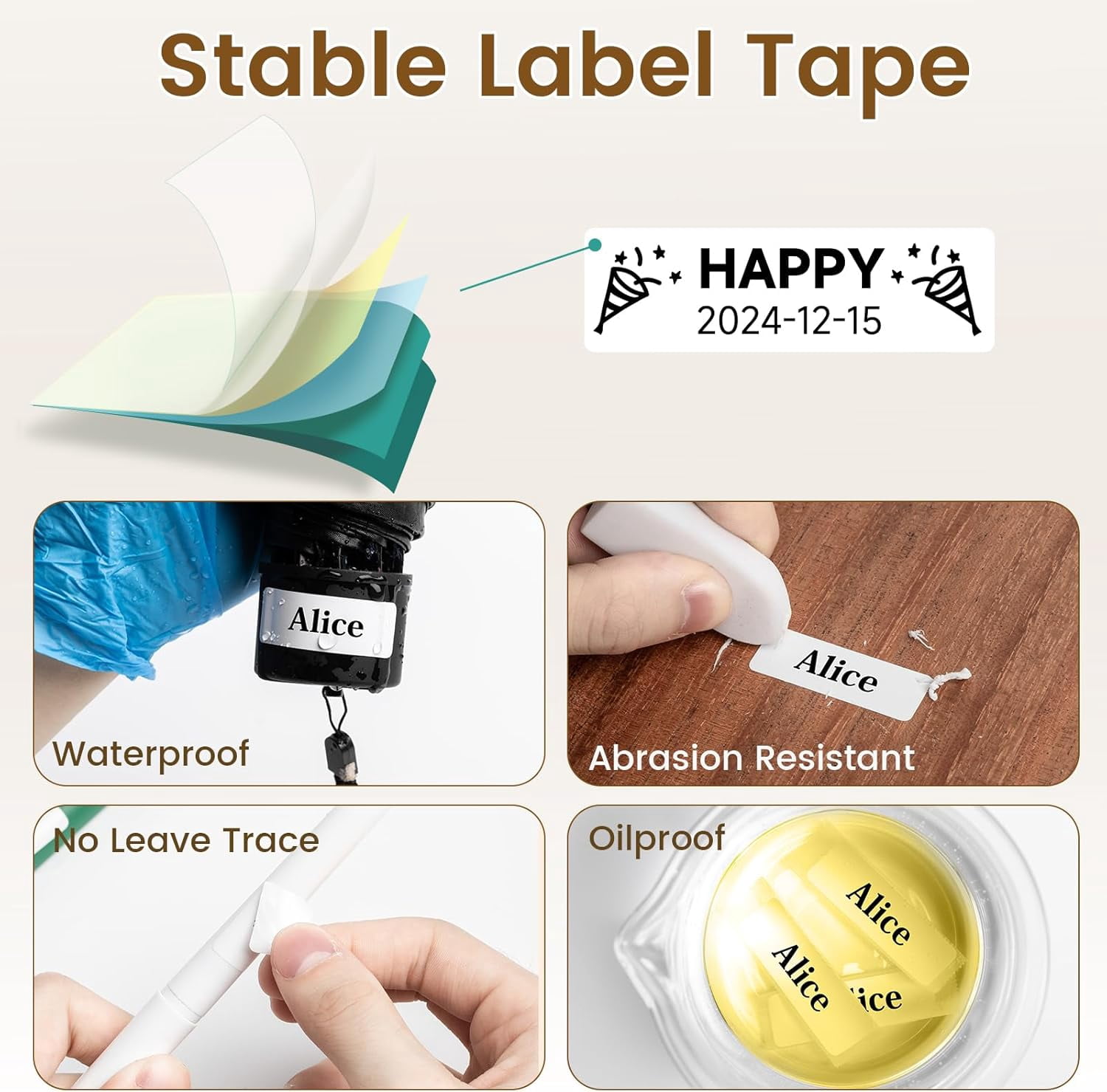 Label Maker with 3 Tapes, Bluetooth Label Maker, Small Thermal Printer Rechargeable Labeler, Handheld Sticker Labeler for School, Office, Home and DIY with iOS&Android