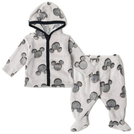 

Disney Mickey Mouse Newborn Baby Boys Fleece Cuddly Jacket & Pants White Newborn