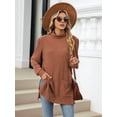thumbnail image 6 of Long Sleeve Shirts for Women High Neck Casual Tunic Tops Orange Red XL, 6 of 8