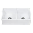 thumbnail image 2 of Ruvati 33 x 18 inch Fireclay Farmhouse Apron-Front Kitchen Sink Double Bowl, 2 of 10