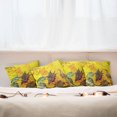 thumbnail image 7 of Ambesonne Ocean Throw Pillow Cover 4 Pack, Seashells Animal Grunge, 18", Yellow Teal, 7 of 7