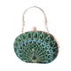 thumbnail image 3 of Bolso de mano con estampado de pavo real, bolso de noche de moda para banquetes, compras, graduación, verano Verde, 3 of 9