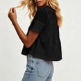 thumbnail image 6 of Guluxicc Women's Lace Shirts Loose Short Sleeve Mock Neck Basic Tops for Summer Casual Outfits, 6 of 6