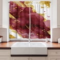 thumbnail image 2 of Ambesonne Burgundy Kitchen Curtains, Grunge Watercolor Spots, 55"x39", Dark Yellow and Maroon, 2 of 3
