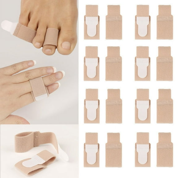 Janrevotw 8 Pack Cushion Bandage Hammer Toe Separator Splint Overlapping Hammer Toe Separator Finger Pad Bandage Splint Straightener