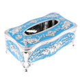 thumbnail image 1 of Soporte para Pañuelos Rectangur Creativo - Cubierta Decorativa para Caja de Pañuelos con Proceso de Galvanopstia, Cubierta para Servilletas - 8.66 azul perfecl Lujoso soporte para pañuelos de rosa, 1 of 8
