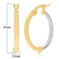 thumbnail image 3 of Italian 14k Yellow & White Gold Polished Small Thin Hollow Hoop Earrings, 3 of 5