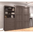 thumbnail image 2 of Atlin Designs 101" Transitional Wood Queen Wall Bed with Storage in Bark Gray, 2 of 5