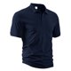 thumbnail image 5 of Blusa y camisa de manga corta con cuello vuelto para hombre, moda de color liso, botones, blusa de manga corta con cuello vuelto, abrigo de poliéster para hombre, 5 of 8