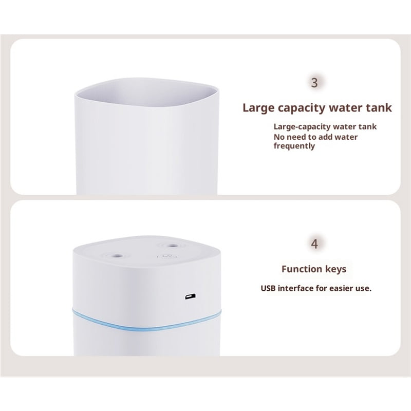 Portable Humidifier - Small Air Humidifiers for Bedroom, Plants, Office, Travel - Cool Mist Humidifiers, White