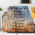 thumbnail image 2 of Throw Blanket with Inspirational Thoughts and Prayers Religious Soft Christian Blankets Throw Blankets Perfect Mother''s Day for Women 60x80 Inch(God Says You are.), 2 of 6