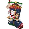 Christmas Carousel w/ Musical Chip Stocking Felt Applique Kit