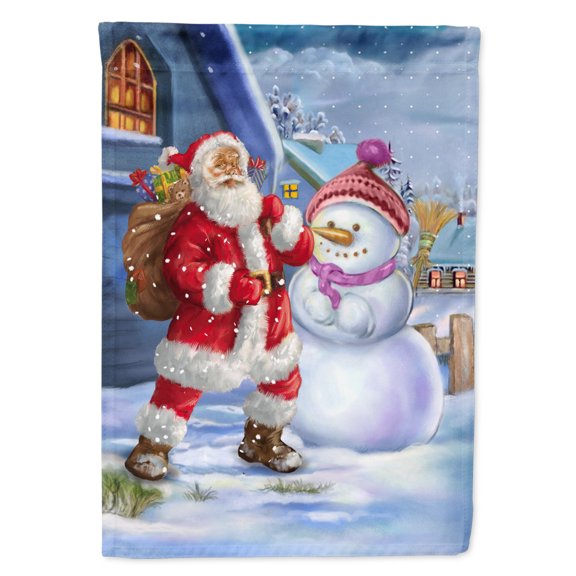 Carolines Treasures APH6200GF Christmas Santa Claus and Snowman Flag Garden Size Small multicolor