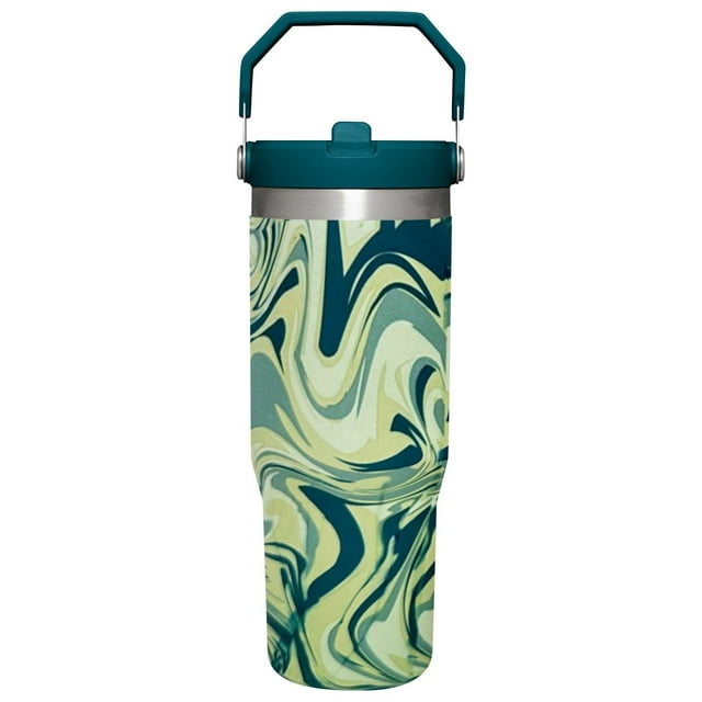 Vaso Stanley Quencher H2.0 Flowstate de acero inoxidable aislado al vacío con tapa y pajita para agua, té helado o café 30oz