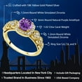 thumbnail image 3 of Gem Stone King 1.02 Ct Round Purple Amethyst 18K Yellow Gold Plated Silver Ring, 3 of 6