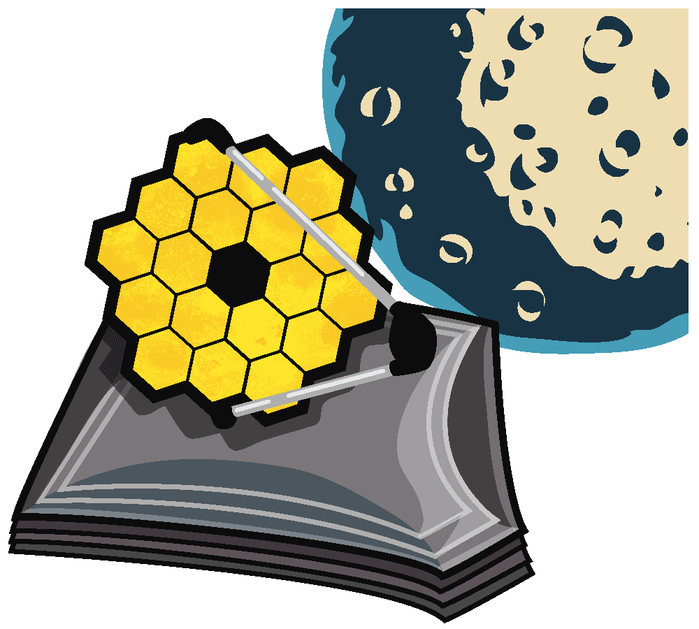 Astronomy Art James b Space Telescope & Moon Image 18" x 20" Vinyl