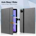 thumbnail image 5 of For iPad 6th 5th Gen Case/ iPad Air 1 2 Case, Auto Sleep Wake Kickstand Elastic Band Pencil Holder Front Pocket Business Case for Apple iPad 9.7" 2018/2017/ iPad Air 1 2 9.7", Grey, 5 of 7