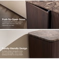 thumbnail image 4 of Hvoonc 34"W Fluted Sideboard Buffet Cabinet with Storage, Faux Marble Top, 2 Push-to-Open Doors, Adjustable Shelves, Modern Accent Cabinet for Dining Room, Living Room, Entryway, Walnut Brown, 4 of 7