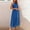 Blue, variant on QUNYINEY Sleeveless Womens Dresses Solid Casual A-Line Dress Flowy One Shoulder Cinched Waist Maxi Dresses