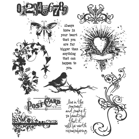Stampers Anonymous 7321620 Tim Holtz Cling Stamps 7"x8.5"-urban Chic
